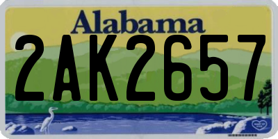 AL license plate 2AK2657