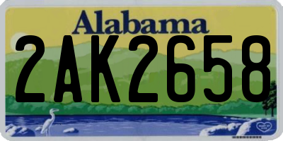 AL license plate 2AK2658