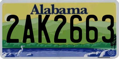 AL license plate 2AK2663