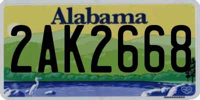 AL license plate 2AK2668
