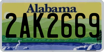 AL license plate 2AK2669