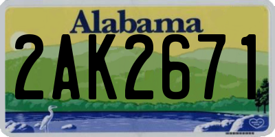 AL license plate 2AK2671