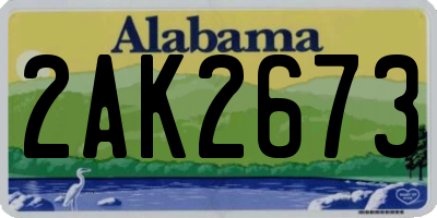 AL license plate 2AK2673