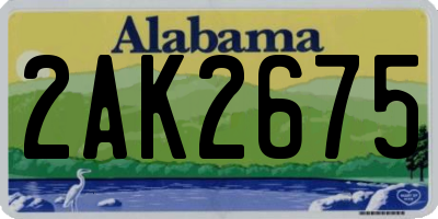 AL license plate 2AK2675