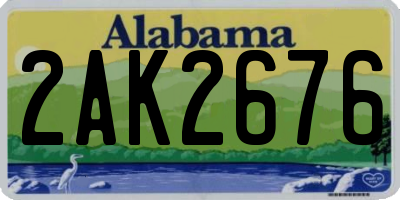 AL license plate 2AK2676