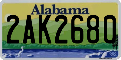 AL license plate 2AK2680