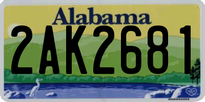 AL license plate 2AK2681