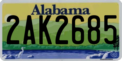 AL license plate 2AK2685