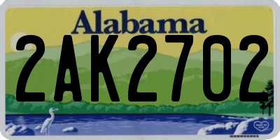 AL license plate 2AK2702