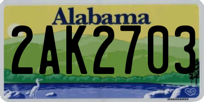 AL license plate 2AK2703