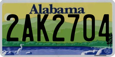 AL license plate 2AK2704