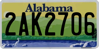 AL license plate 2AK2706