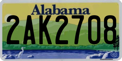AL license plate 2AK2708