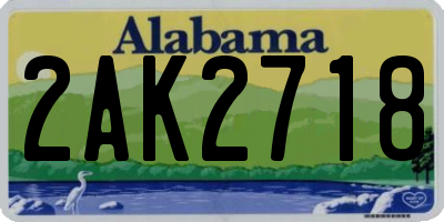 AL license plate 2AK2718