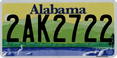 AL license plate 2AK2722