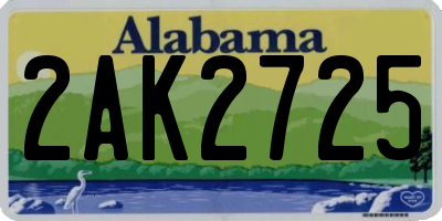 AL license plate 2AK2725