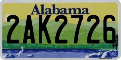AL license plate 2AK2726