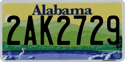 AL license plate 2AK2729
