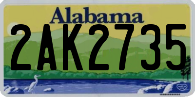 AL license plate 2AK2735