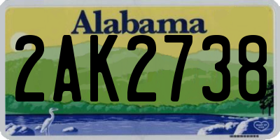 AL license plate 2AK2738