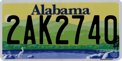 AL license plate 2AK2740