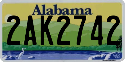 AL license plate 2AK2742
