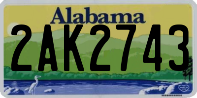 AL license plate 2AK2743