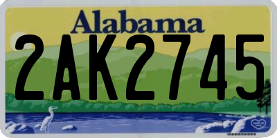 AL license plate 2AK2745