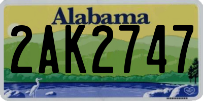 AL license plate 2AK2747