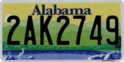 AL license plate 2AK2749