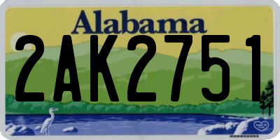 AL license plate 2AK2751