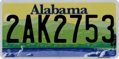 AL license plate 2AK2753