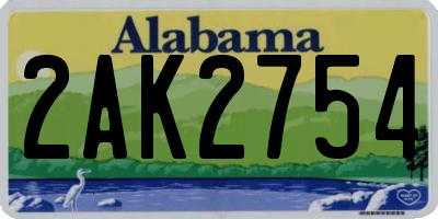 AL license plate 2AK2754