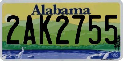 AL license plate 2AK2755