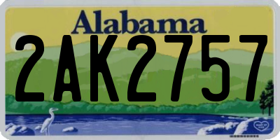 AL license plate 2AK2757