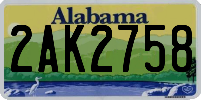 AL license plate 2AK2758