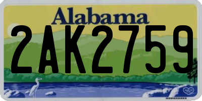 AL license plate 2AK2759