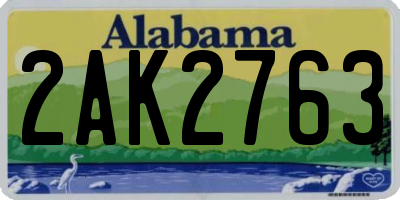 AL license plate 2AK2763