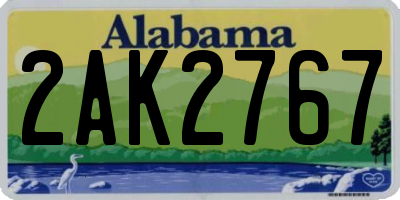 AL license plate 2AK2767