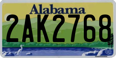 AL license plate 2AK2768