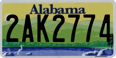 AL license plate 2AK2774