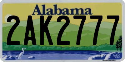 AL license plate 2AK2777