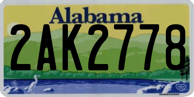 AL license plate 2AK2778