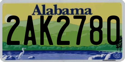 AL license plate 2AK2780