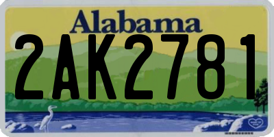 AL license plate 2AK2781