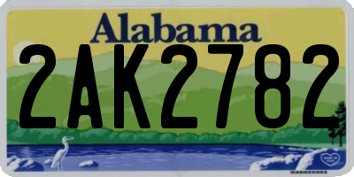 AL license plate 2AK2782