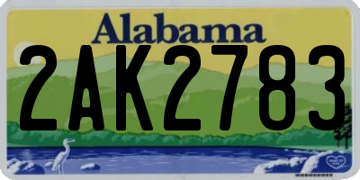 AL license plate 2AK2783