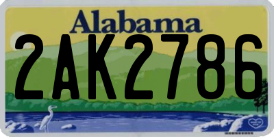 AL license plate 2AK2786