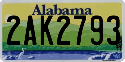 AL license plate 2AK2793