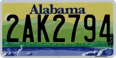 AL license plate 2AK2794